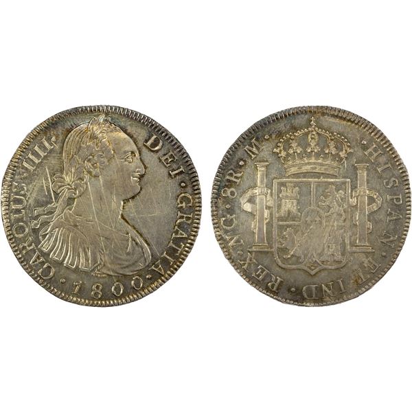 GUATEMALA: Carlos IV, 1788-1808, AR 8 reales, 1800-NG, AU