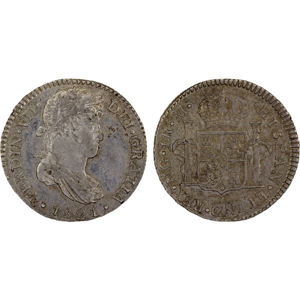 GUATEMALA: Fernando VII, 1808-1821, AR real, 1821-NG, XF-AU
