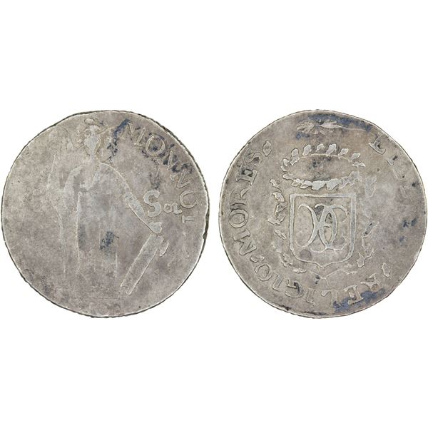 HAITI: Henri Christophe, 1807-1811, AR 15 soles, 1808, About VF