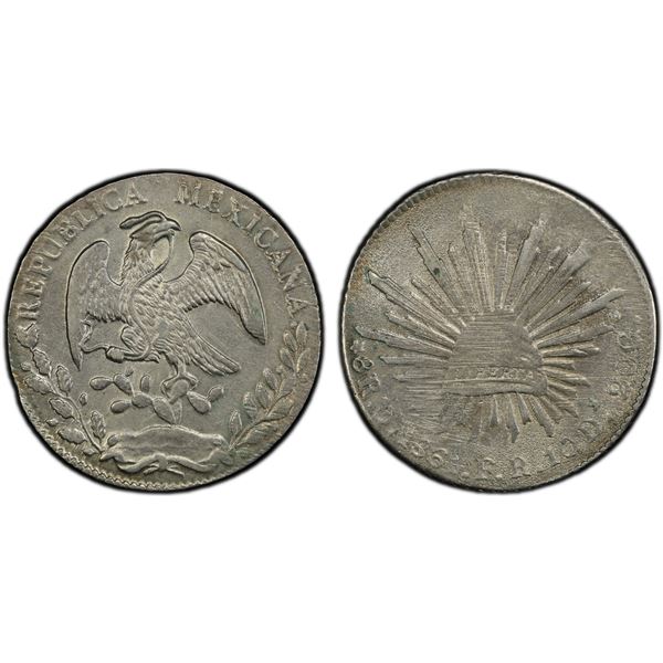 MEXICO: Republic, AR 8 reales, 1861-O, PCGS AU details