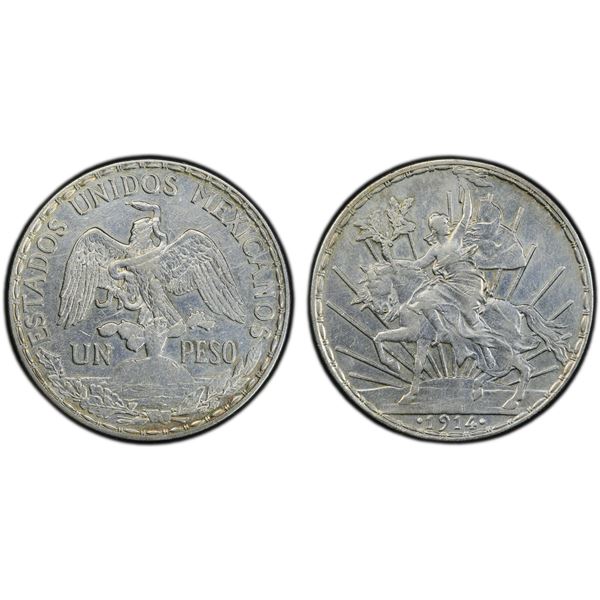 MEXICO: Estados Unidos, AR peso, 1914, PCGS AU details