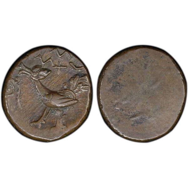 CAMBODIA: Ang Duong, 1847-1860, AE pe (1.98g), CS1208 (1847), PCGS AU55