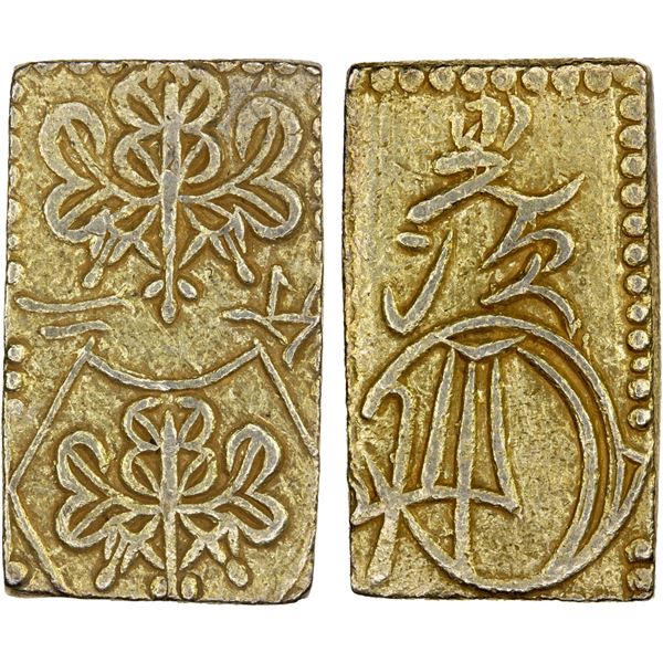 JAPAN: Ansei, 1854-1860, AV 2 bu (5.72g), Edo Mint, XF