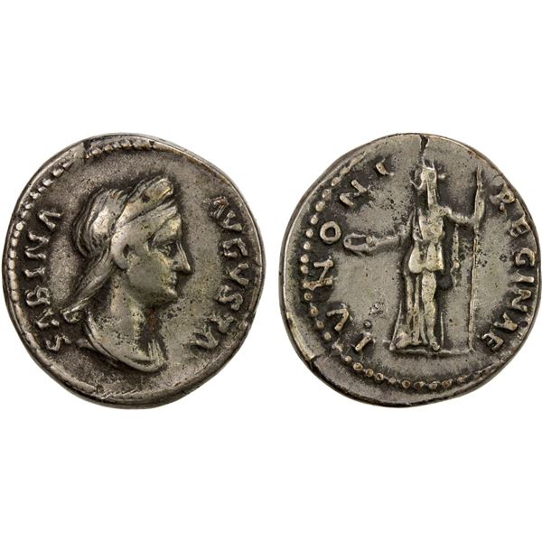 ROMAN EMPIRE: Sabina, augusta, 128-136, AR denarius (3.71g), Rome, 133-135 AD, VF