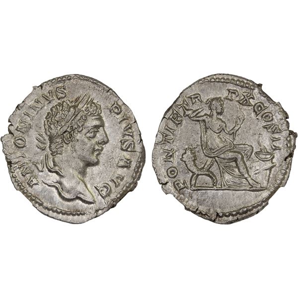 ROMAN EMPIRE: Caracalla, 198-217 AD, AR denarius, Rome, 207 AD, NGC AU