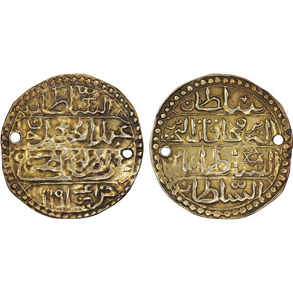 ALGIERS: Abdul Hamid I, 1774-1789, AV sultani (3.05g), Jaza'ir, AH1191, VF