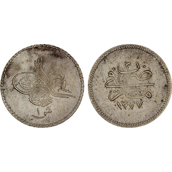 EGYPT: Abdul Aziz, 1861-1876, AR qirsh, Misr, AH1277 year 3, AU