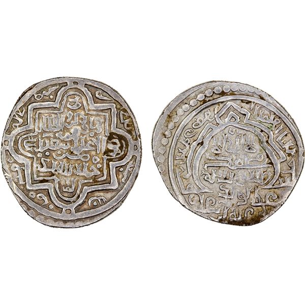 ILKHAN: Abu Sa'id, 1316-1335, AR 2 dirhams (3.33g), Qumm, AH723, bold VF