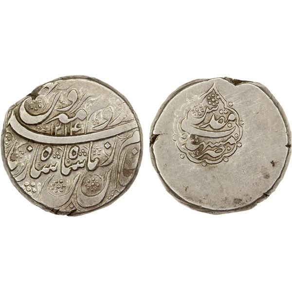 DURRANI: Shah Zaman, 1793-1801, AR rupee (11.45g), Mashhad, AH1214, VF-XF