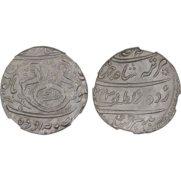 AWADH: Nasir-ud-Din Haidar, 1827-1837, AR rupee, Muhammadabad Banaras, AH1243 year 1 (ahad), NGC MS6