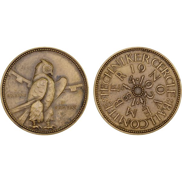 AUSTRIA: AE medal (53.03g), 1924, AU