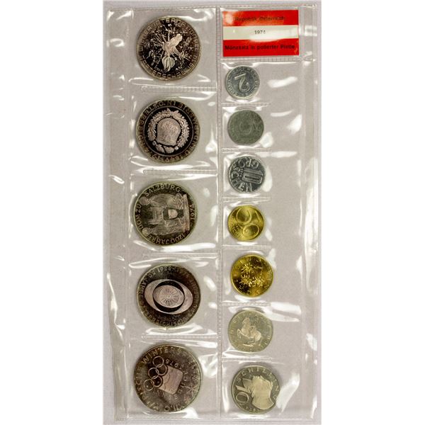 AUSTRIA: Republic, AR proof set, 1974, Choice Proof