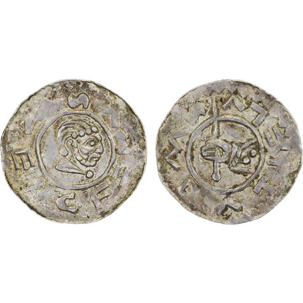 BOHEMIA: Vratislaus II, Duke, 1061-1085, AR denar (0.66g), Prague Mint, XF