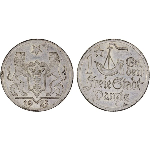 DANZIG: Free City, AR gulden, 1923, UNC