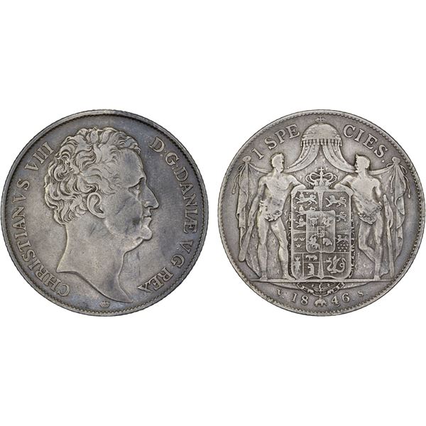 DENMARK: Christian VIII, 1839-1848, AR speciedaler, 1846, Fine