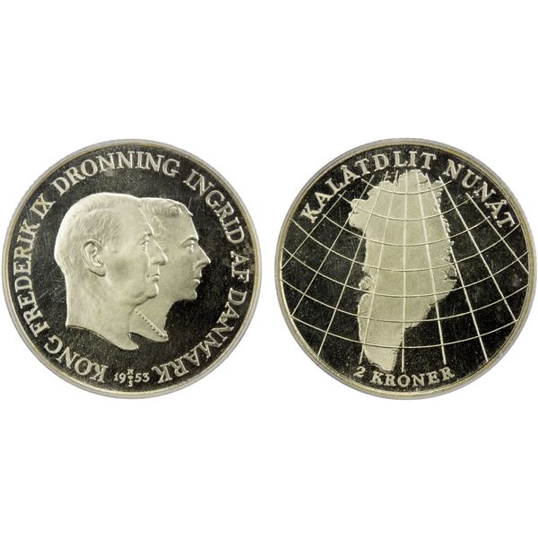 DENMARK: Frederick IX, 1947-1972, AR kroner, 1953, PCGS PF64 Deep Cameo