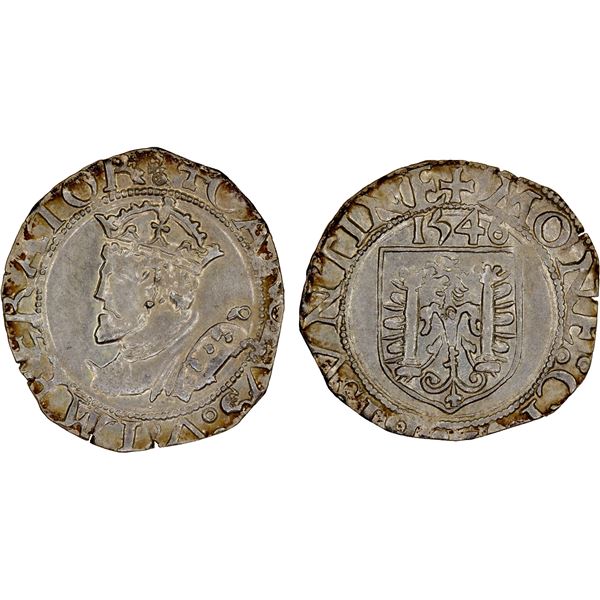 FRANCE: BESANÇON: Charles V, 1519-1556, AR carolus, 1546, XF-AU