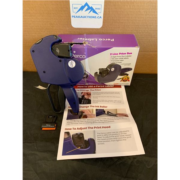 Perco 2-Line Price Gun Labeler - Open Box Item / Damaged Box