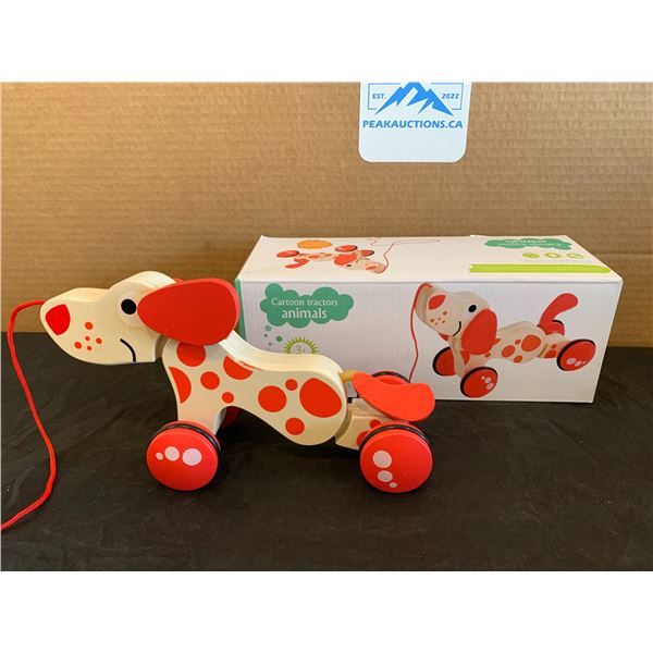 Lucy & Leo's CartoonTractor Animals Wooden Pull Walking Puppy Toy