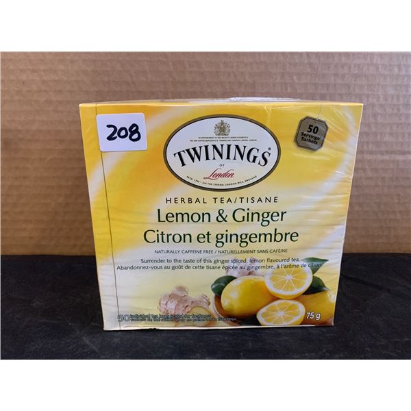 Twinings of London Lemon & Ginger Herbal Tea 75g 50 Pack BB Sep 2027