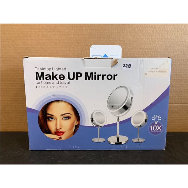 Tabletop Lighted Make Up Mirror 10 X Magnification