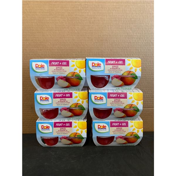 Dole Fruit And Gel Apples In Raspberry Gel Six 4 Packs 123g Cups