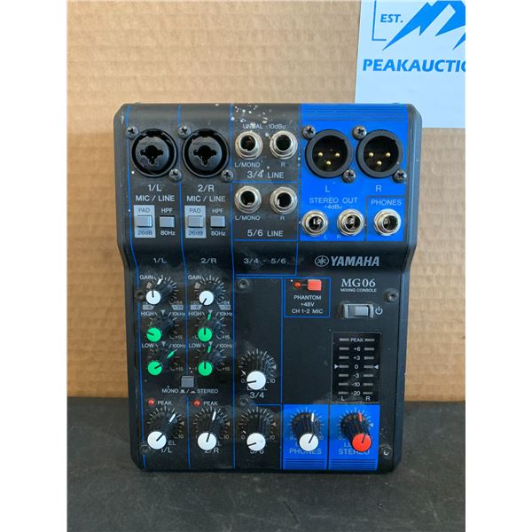 Yamaha MG06 Mixing Console - As-Is Untested