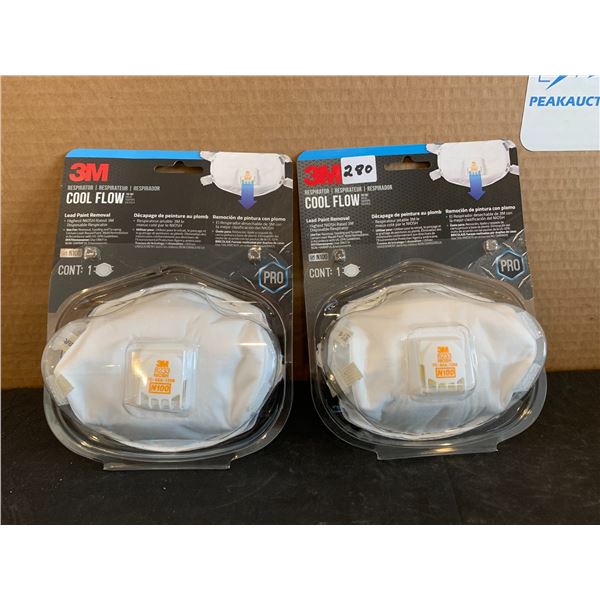 Lot of 2 3M Respirator Cool Flow Lead Paint Removal Highest Rated Disposable