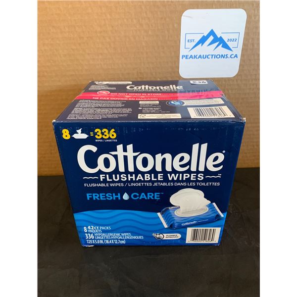 8 Pack =336 Cottonelle Flushable Wipes Fresh Care