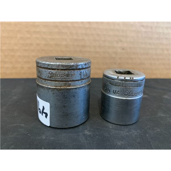 Lot of 2 Snap on Sockets 1 1/4 And 1 Inch for 1/2 Inch Drive