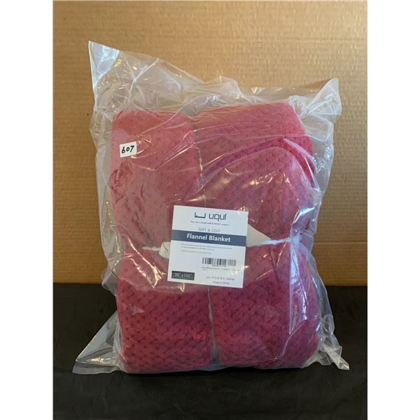 Uqui Soft And Cozy Flannel Fleece  Blanket 90'x102' Red Wine Colour Queen