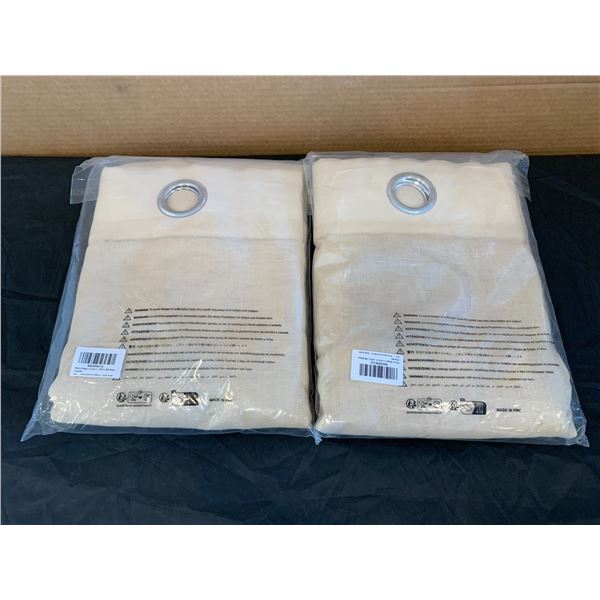 Lot of 2 Hiasan Curtains 42'W x 84'L Beige 2 Panels Per Pack