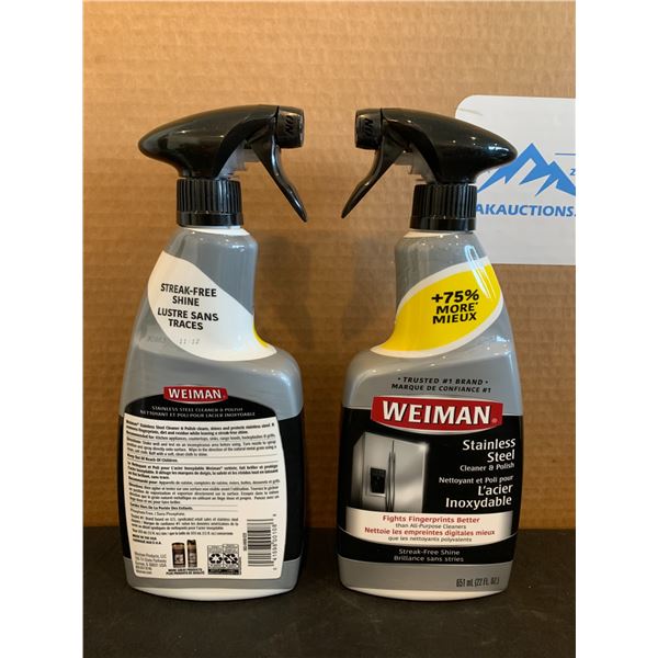 Lot of 2 Weiman Stainless Steel Cleaner And Polisher 651ml
