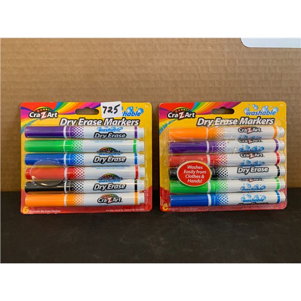 Lot of 2 Crazart Washable Dry Erase Markers