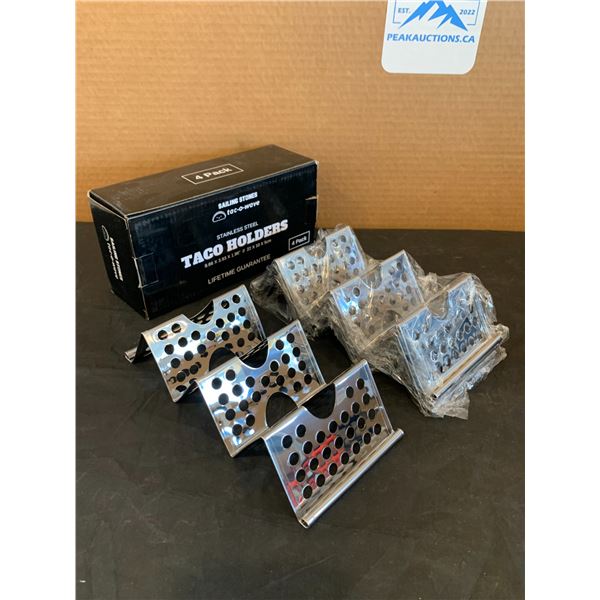 Taco Holders Sailing Stones Stainless Steel 4 Pack