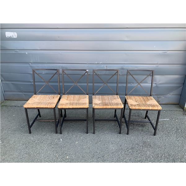 Set Of Four Ikea Granas Rattan Dining Chairs