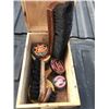 Image 2 : Vintage Shoe Shine Wood Stand with Contents