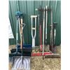 Image 1 : 4 Spades, 2 Push Brooms, Crutches, 5 Snow Shovels