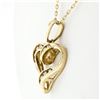 Image 4 : 10k Yellow Gold 0.26 ctw Channel Set Round Diamond Open Heart Pendant Necklace