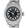 Image 2 : Rolex Ladies Quickset Sapphire Stainless Steel Black Diamond Lugs Datejust Wrist