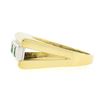 Image 6 : Unisex Vintage 18k Gold 1.10 ctw Baguette Tourmaline & Square Diamond Band Ring