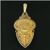 Image 2 : Antique Victorian 14k Gold Etruscan Revival Bead Wire Work Large Shield Pendant