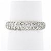 Image 1 : 18K TT Gold 0.65 ctw Round Pave 3 Row Diamond Domed Stackable Wedding Band Ring