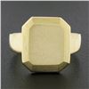 Image 2 : Solid 14K Yellow Gold Rectangular Engravable Center Matte Finish Signet Ring
