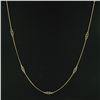 Image 4 : Vintage Italian 14K Gold 27.5 Long Curb Link & Pierced Station Chain Necklace