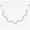 Image 3 : 14K White Gold 16.5" 2.50 ctw Round Brilliant Bezel Diamond Wavy Link Necklace