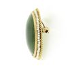 Image 5 : Vintage 14k Gold Oval Cabochon Jade Seed Pearl Twisted Wire Frame Brooch Pendant