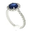 Image 9 : NEW Platinum 2.21 ctw GIA Ceylon Round Blue Sapphire Brilliant Diamond Halo Ring