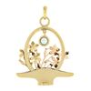 Image 1 : Vintage 14k TT Gold .75 ctw Bezel Blue Zircon Detailed Flower Basket Charm Penda