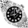 Image 1 : Rolex Ladies Stainless Steel Black Diamond Date Wristwatch 26MM